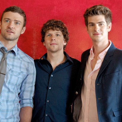 Justin Timberlake, Jesse Eisenberg and Andrew Garfield at "The Social Network" press conference at The Ritz-Carlton on July 1, 2010 in Cancun, Mexico. (Photo by Vera Anderson/WireImage)