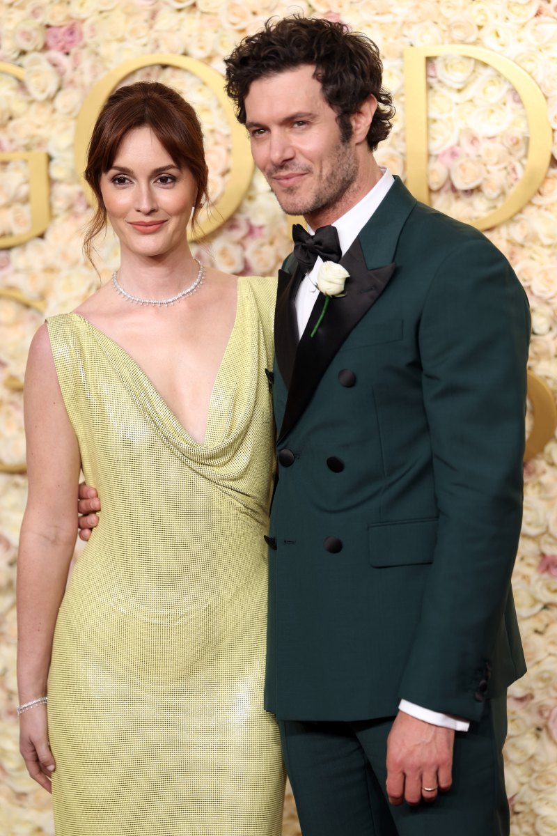 BEVERLY HILLS, CALIFORNIA - JANUARY 05: (L-R) Leighton Meester and Adam Brody attend the 82nd Annual Golden Globe Awards at The Beverly Hilton on January 05, 2025 in Beverly Hills, California. (Photo by Matt Winkelmeyer/WireImage)