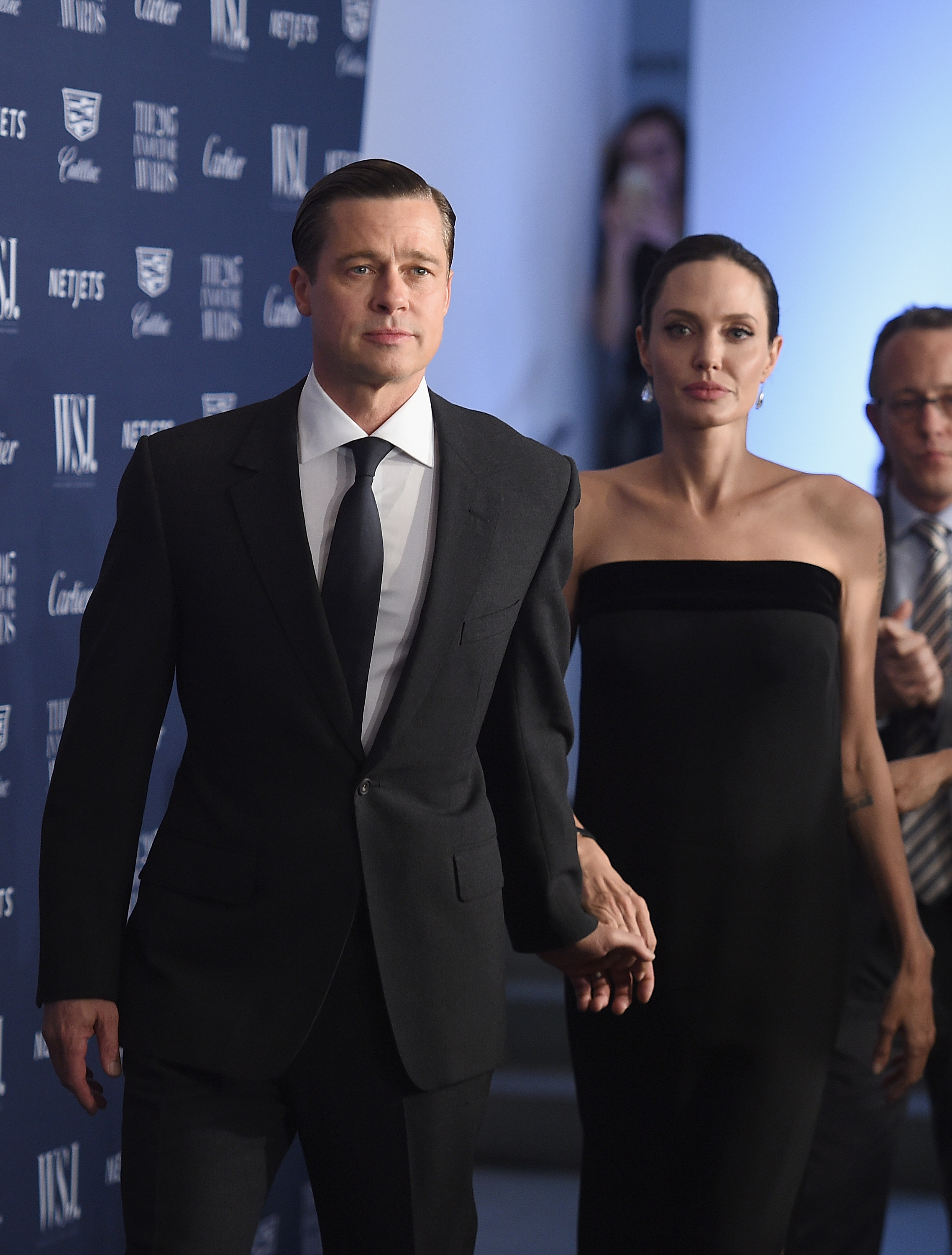 NEW YORK, NY - NOVEMBER 04: Brad Pitt and 2015 Entertainment Innovator Angelina Jolie Pitt attend the WSJ. Magazine 2015 Innovator Awards at the Museum of Modern Art on November 4, 2015 in New York City. (Photo by Dimitrios Kambouris/Getty Images for WSJ. Magazine 2015 Innovator Awards)