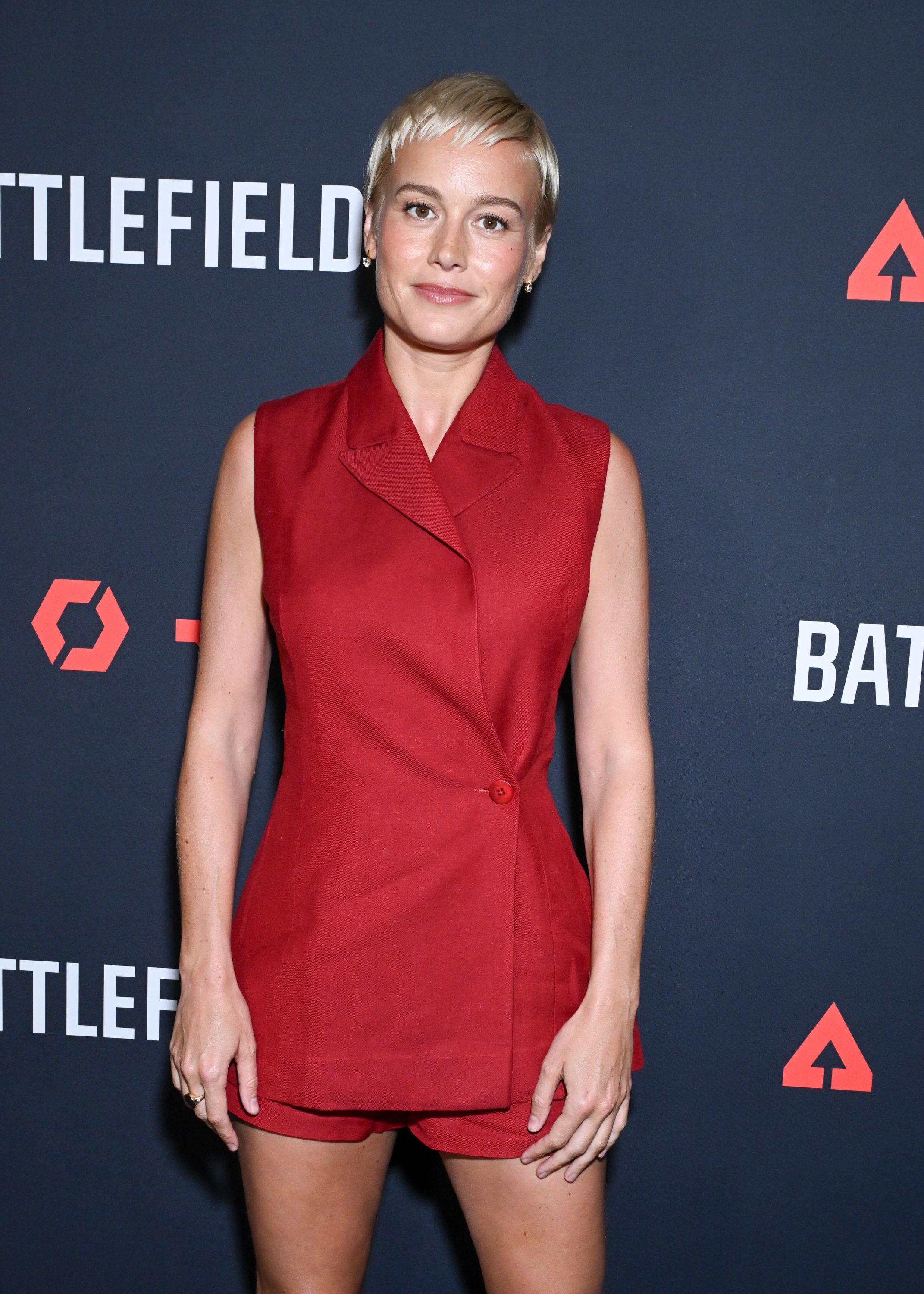 2227244411 Brie Larson at EA's "Battlefield 6" Reveal Celebration held at the Sunset Room on July 31, 2025 in Los Angeles, California. (Photo by Gilbert Flores/Variety via Getty Images)