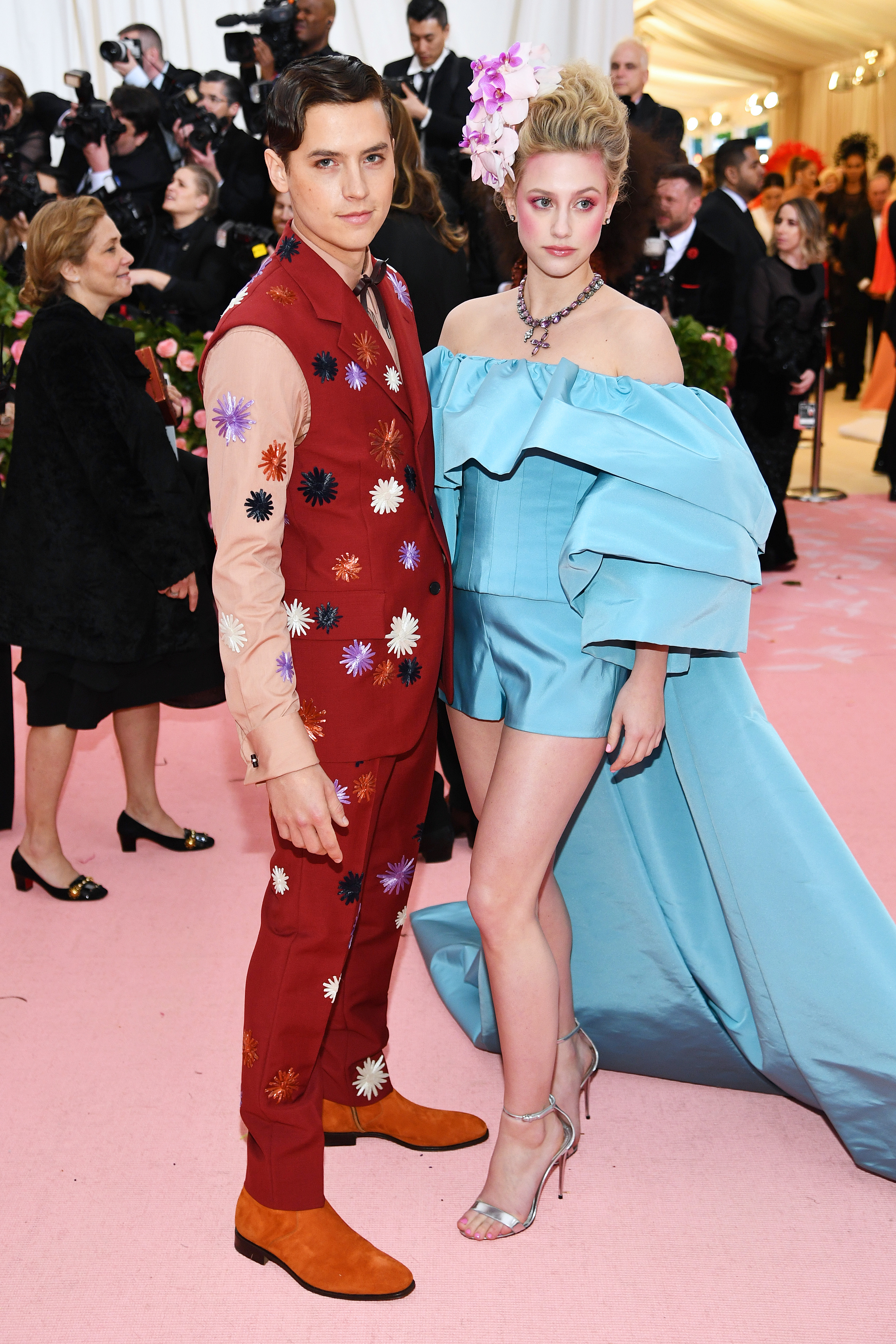 NEW YORK, NEW YORK - MAY 06: Cole Sprouse and Lili Reinhart attend The 2019 Met Gala Celebrating Camp: Notes on Fashion at Metropolitan Museum of Art on May 06, 2019 in New York City. (Photo by Dimitrios Kambouris/Getty Images for The Met Museum/Vogue)