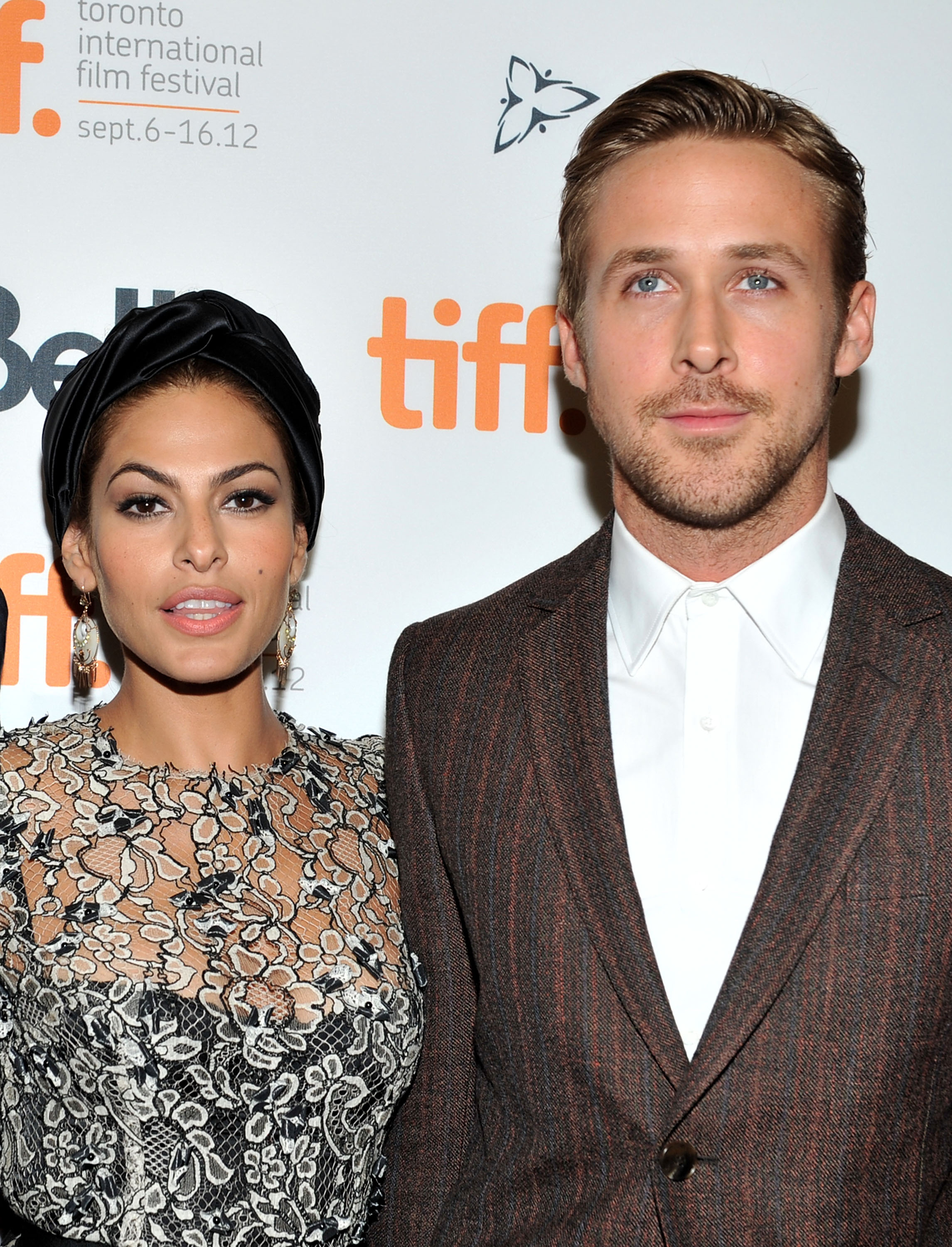 TORONTO, ON - SEPTEMBER 07: Actors Eva Mendes and Ryan Gosling attend "The Place Beyond The Pines" premiere during the 2012 Toronto International Film Festival at Princess of Wales Theatre on September 7, 2012 in Toronto, Canada. (Photo by Sonia Recchia/Getty Images)
