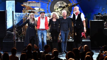 NEW YORK, NY - JANUARY 26: (L-R) Honorees Stevie Nicks, John McVie, Christine McVie, Lindsey Buckingham and Mick Fleetwood of Fleetwood Mac seen onstage during MusiCares Person of the Year honoring Fleetwood Mac at Radio City Music Hall on January 26, 2018 in New York City. (Photo by Dia Dipasupil/Getty Images)