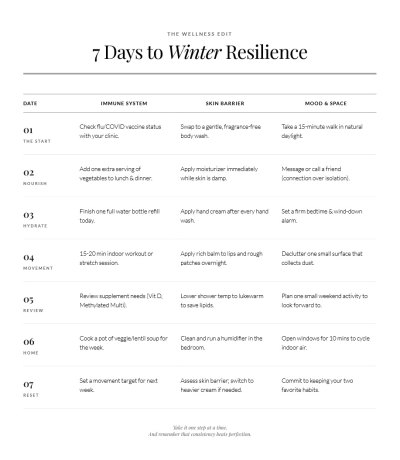 7 Days to Winter Resilience planner