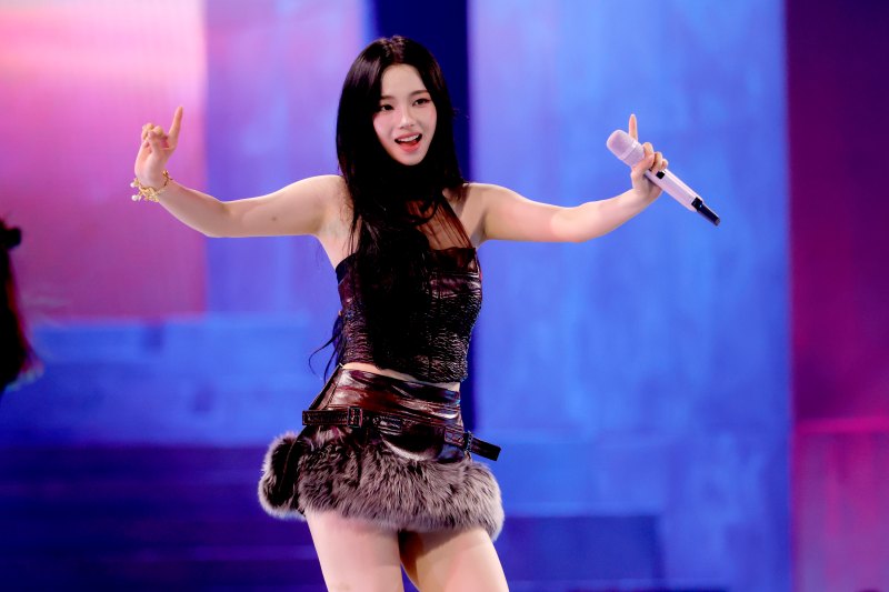 GLENDALE, CALIFORNIA - NOVEMBER 13: KARINA of aespa performs onstage during Amazon Music Live Season 4 at East End Studios on November 13, 2025 in Glendale, California. (Photo by Frazer Harrison/Getty Images for Amazon Music)