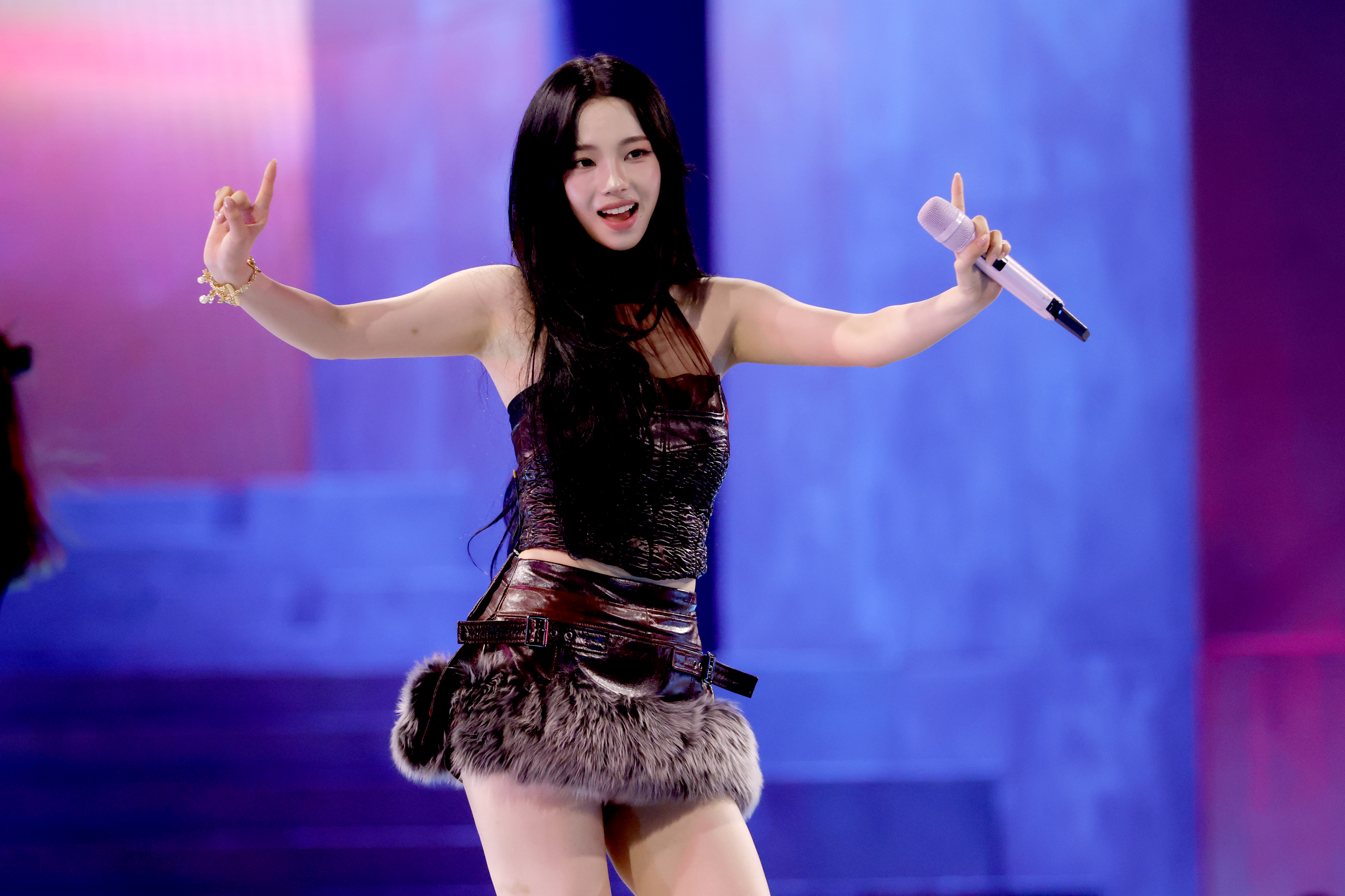 GLENDALE, CALIFORNIA - NOVEMBER 13: KARINA of aespa performs onstage during Amazon Music Live Season 4 at East End Studios on November 13, 2025 in Glendale, California. (Photo by Frazer Harrison/Getty Images for Amazon Music)