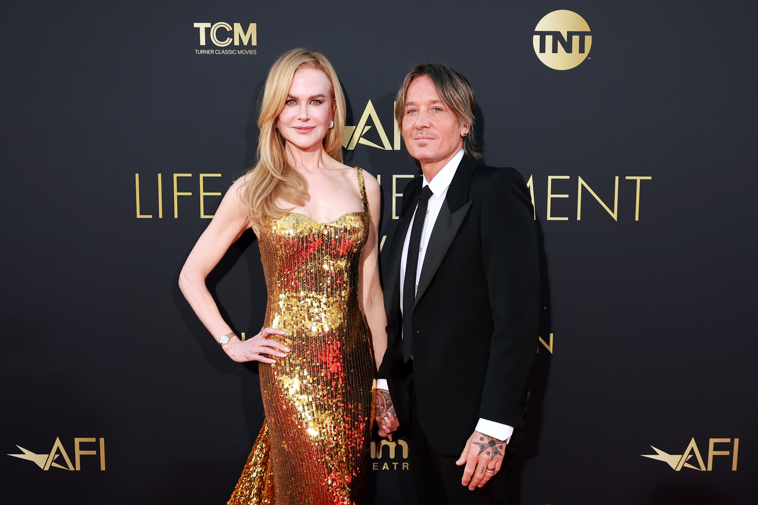 2150491719 HOLLYWOOD, CALIFORNIA - APRIL 27: (L-R) Nicole Kidman and Keith Urban attend the 49th AFI Life Achievement Award Gala Tribute celebrating Nicole Kidman at Dolby Theatre on April 27, 2024 in Hollywood, California. (Photo by Matt Winkelmeyer/Getty Images)