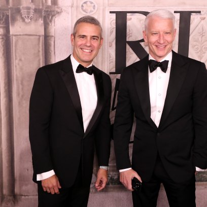 1028930174 NEW YORK, NY - SEPTEMBER 07: Andy Cohen and Anderson Cooper attend the Ralph Lauren fashion show during New York Fashion Week at Bethesda Terrace on September 7, 2018 in New York City. (Photo by Rob Kim/Getty Images)