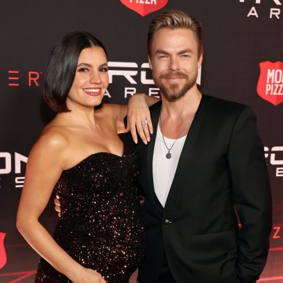 2239666005 HOLLYWOOD, CALIFORNIA - OCTOBER 06: (L-R) Hayley Erbert and Derek Hough attend the World Premiere of Disney's Tron: Ares at the TCL Chinese Theater in Hollywood, CA on October 06, 2025. (Photo by Jesse Grant/Getty Images for Disney)