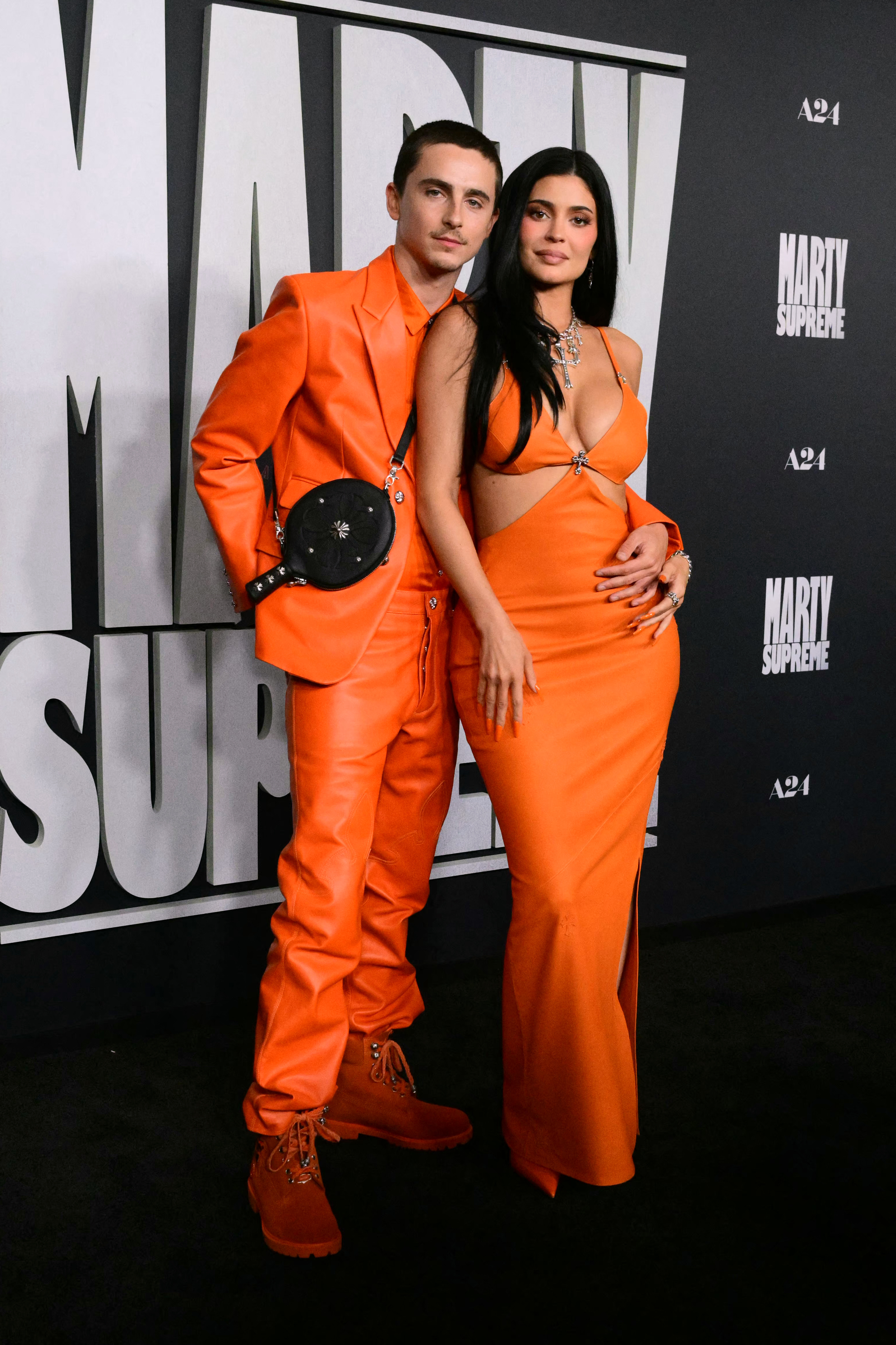 2250187569 US-French actor Timothee Chalamet (L) and US media personality Kylie Jenner attend the premiere of "Marty Supreme" in Los Angeles, California, on December 8, 2025. (Photo by Frederic J. Brown / AFP via Getty Images)