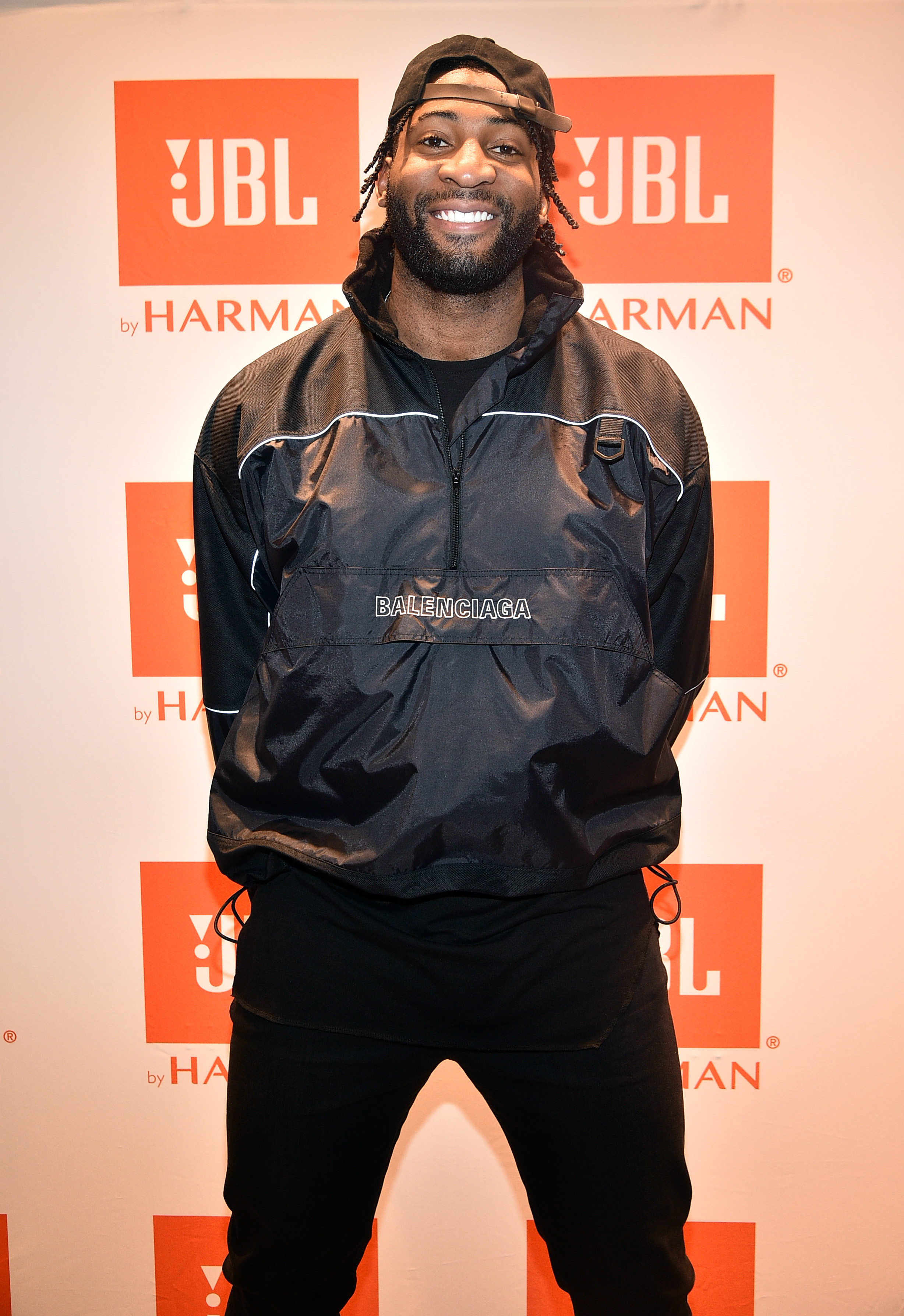 1156959088 NEW YORK, NEW YORK - JUNE 18: Andre Drummond, NBA star and JBL ambassador arrives to participate at JBL Full-Court Press, an exclusive panel discussion with professional basketball players and top pick draftees moderated by Jay Williams of The Players’ Tribune. The event was held at the HARMAN Store on June 18, 2019 in New York City. (Photo by Theo Wargo/Getty Images for JBL)