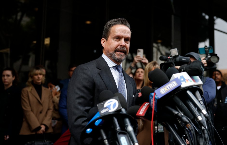 2251779005 Defense attorney Alan Jackson speaks to the press outside Los Angeles Superior Court where the arraignment of Nick Reiner, son of the late film director Rob Reiner, on double murder charges was continued until January 7, 2026, on December 17, 2025 in Los Angeles, California. The son of famed Hollywood director Rob Reiner was charged with two counts of first-degree murder over the brutal slaying of his parents, the chief prosecutor of Los Angeles said on December 16. (Photo by Caroline BREHMAN / AFP via Getty Images)