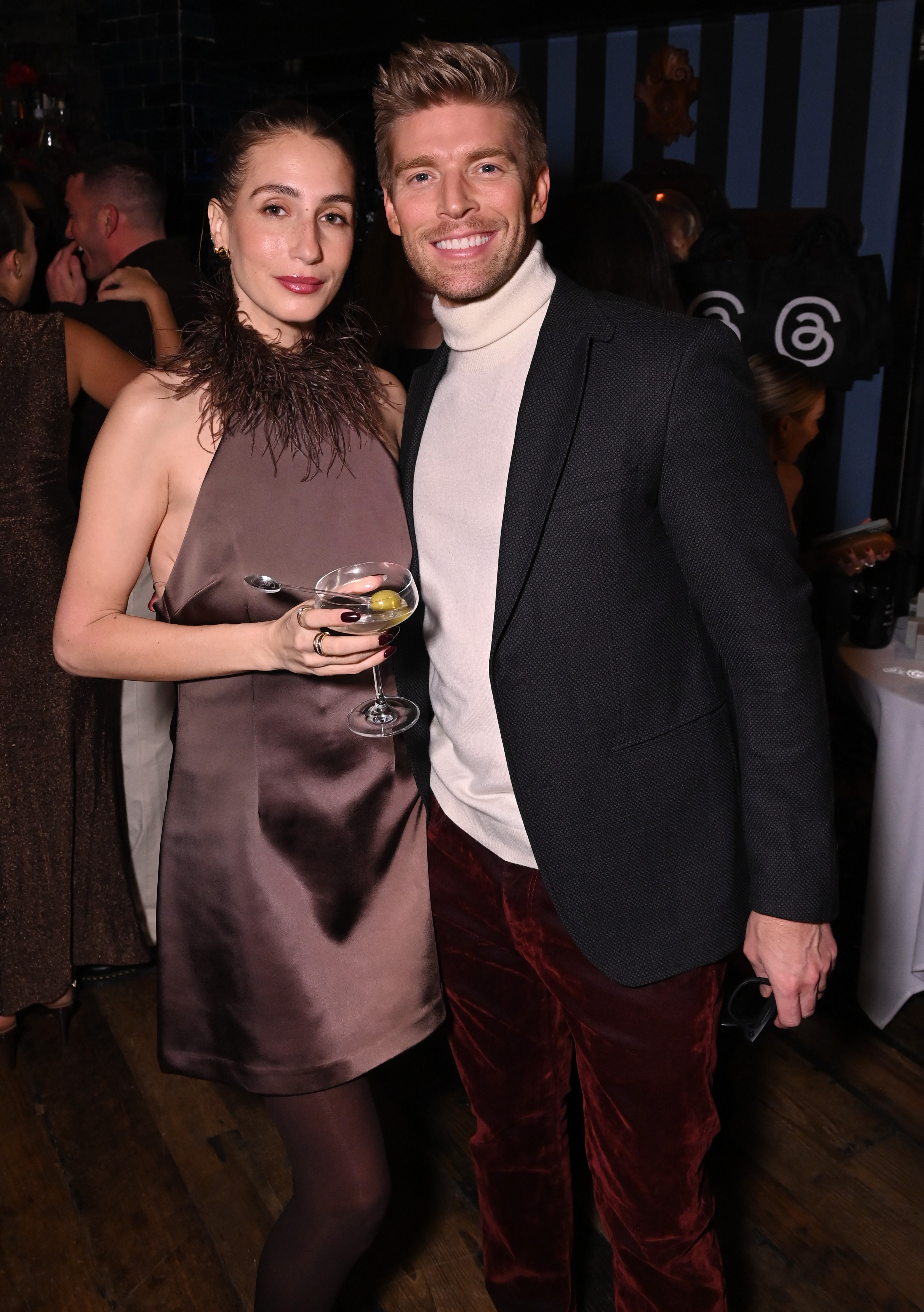 2251279603 NEW YORK, NEW YORK - DECEMBER 10: (L-R) Amanda Batula and Kyle Cooke attend Threads Reality TV Holiday Dinner co-hosted by Amanda Hirsch (@notskinnybutnotfat) and VP of Threads Product, Emily Dalton Smith in NYC at The Golden Swan on December 10, 2025 in New York City. (Photo by Bryan Bedder/Getty Images for Threads)