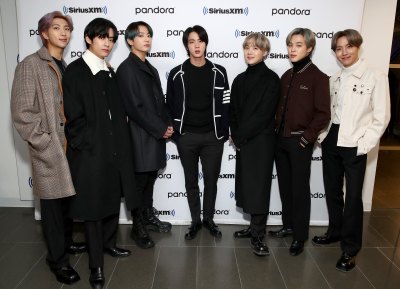 1207763471NEW YORK, NEW YORK - FEBRUARY 21: K-pop boy band BTS visit the SiriusXM Studios on February 21, 2020 in New York City. (Photo by Cindy Ord/Getty Images for SiriusXM)