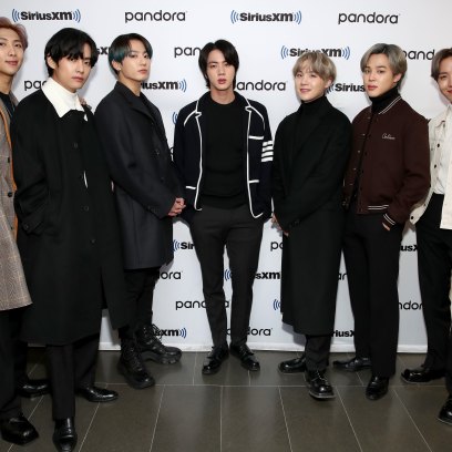 1207763471NEW YORK, NEW YORK - FEBRUARY 21: K-pop boy band BTS visit the SiriusXM Studios on February 21, 2020 in New York City. (Photo by Cindy Ord/Getty Images for SiriusXM)