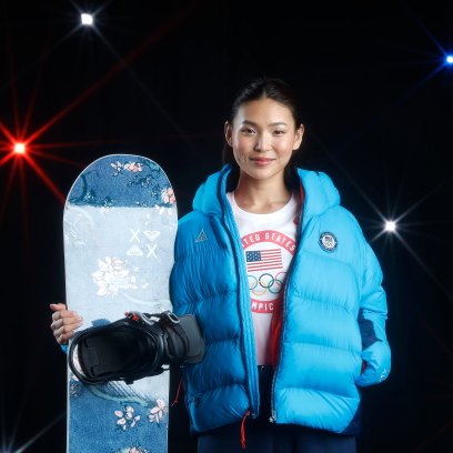 2216350136 SUN VALLEY, CALIFORNIA - MAY 21: (EDITORS NOTE: A special effects camera filter was used for this image.) Snowboarder Chloe Kim of the United States poses for a photo during a Team USA Photo Shoot at Sunset Glenoaks Studios on May 21, 2025 in Sun Valley, California. (Photo by Harry How/Getty Images)