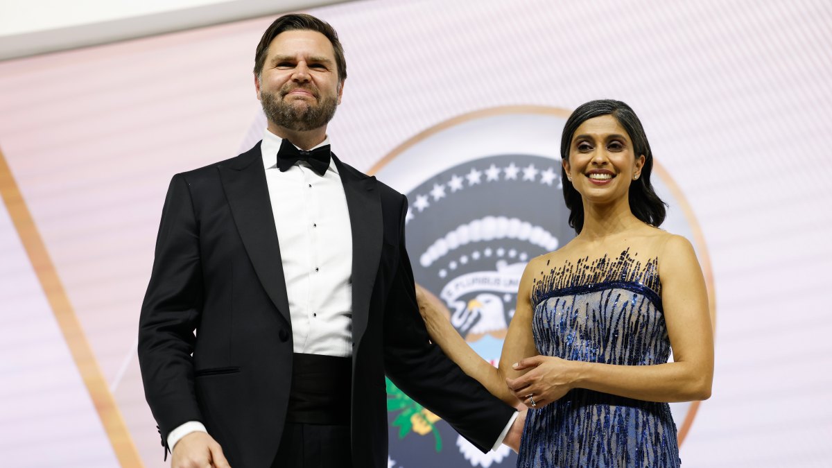 2195007164 WASHINGTON, DC - JANUARY 20: Vice President JD Vance and his wife Usha Vance attend the Commander-in-Chief Ball on January 20, 2025 in Washington, DC. President Trump attends some of the inaugural balls after taking the oath as the 47th president. (Photo by Anna Moneymaker/Getty Images)