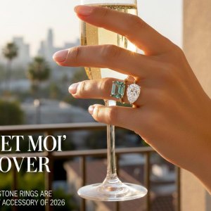 Toi et Moi engagement ring with two diamonds