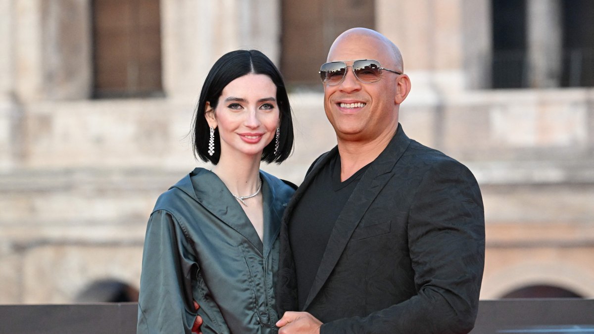 US actress Meadow Walker and US actor Vin Diesel arrive for the Premiere of the film "Fast X", the tenth film in the Fast & Furious Saga, on May 12, 2023 at the Colosseum monument in Rome. (Photo by Alberto PIZZOLI / AFP) (Photo by ALBERTO PIZZOLI/AFP via Getty Images)