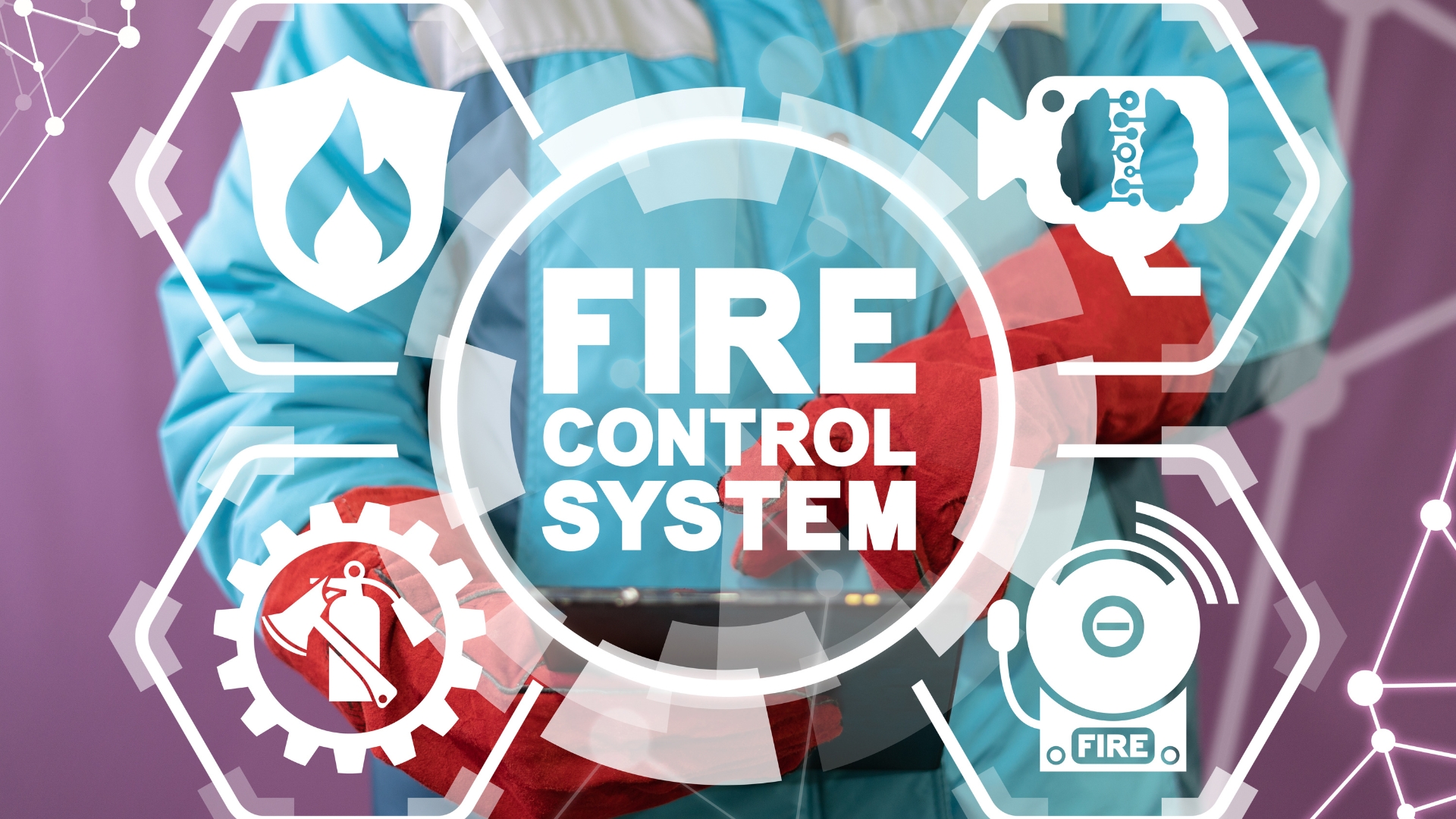 Fire watch guard using AI-powered device during patrol