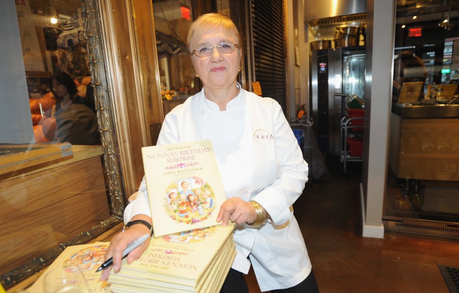 NEW YORK, NY - OCTOBER 01: Chef Lidia Bastianich demonstrates family-friendly recipes at the Grana Padano Healthy Eating for Kids with Lidia Bastianich event at Eataly on October 1, 2013 in New York City. (Photo by Brad Barket/Getty Images for Grana Padano)