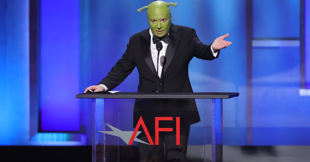 Mike Myers Showed Up in Full Shrek Costume to Honor Eddie Murphy at AFI Life Achievement Award